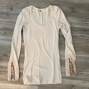 Cream free people long sleeve - M